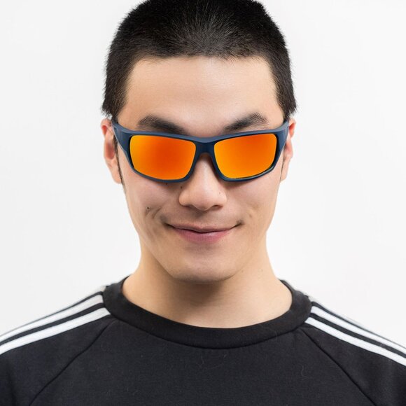 Orange Mirror Flash Polarized Sports Sunglasses - Picture 6 of 7